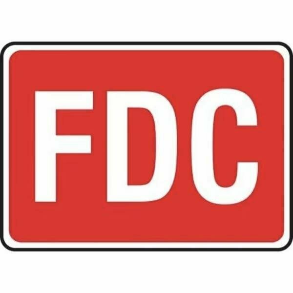 Accuform FDC REFLECTIVE SIGN FDC WHITE ON RED MEXG538VP